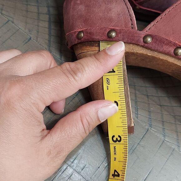 Sanita Theodora Clogs wooden heels red Sz 36/5.5-6 - Picture 11 of 13